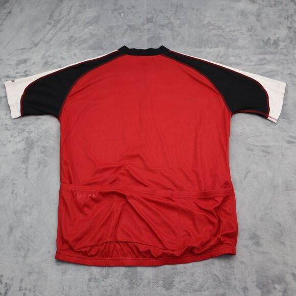 Canari Shirt Mens L Red Short Sleeve Full Zip Back Pockets Cycling Outwear - Picture 9 of 14